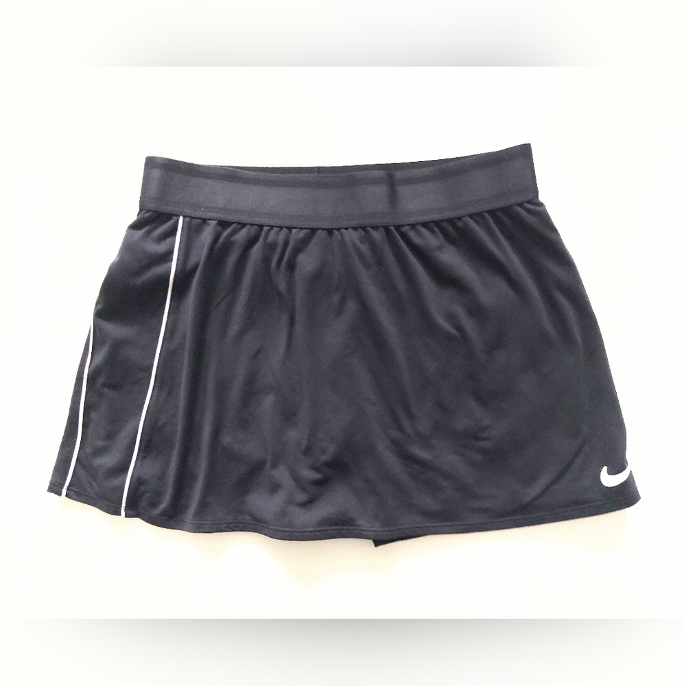 Nike Court Dri Fit Athletic Tennis Skort Size Small Black White Trim